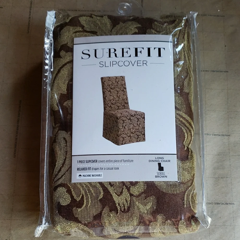 Sure Fit Brown and Gold Furniture Cover Accents